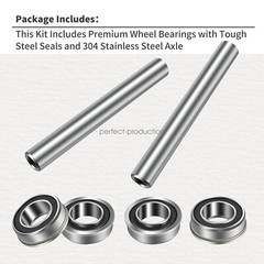 2*Stainless Steel Front Axle & Bearing Conversion Z242 246 248 254 6″Sleeve