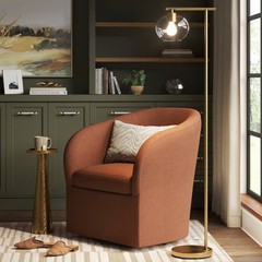 Brass Floor Lamp with Glass Shade – Threshold