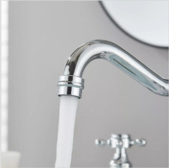 Bathroom Sink Faucet Polished Chrome 2 Handles 3 Holes Vanity Mixer Tap W/ Drain