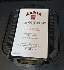 Jim Beam Cast Iron Skillet & Griddle Set Pre-Seasoned NEW OLD STOCK