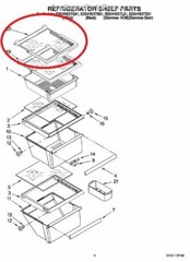 Glass Shelf Compatible with Whirlpool Refrigerator ED5LDEXWL00 ED2VHEXTL01