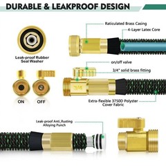 50/75/100/150ft Expandable Flexible Garden Water Hose + 10 Function Sprayer