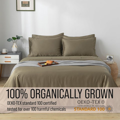 Luxury Bamboo Viscose King Sheet Set – 6 Piece Olive Green, Cooling & Soft