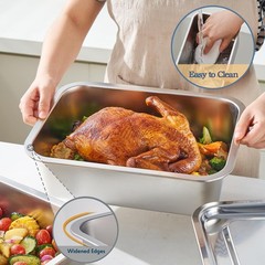 Lasagna Baking Pan with Lid 11×14 Inch Extra Deep 7.4QT Stainless Steel Oven …