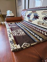 Reversible ALPACA Wool THROW BLANKET Andean & Southwestern Pattern 80″ X 42″