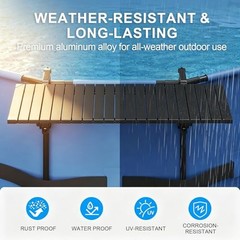 Swim Up Bar Table for Above Ground Pools – 49.4″×9.6″ Galvanized Iron Black