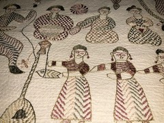 Lg Aarong Embroidered Tapestry Folk Art Bangladesh Pictorial Tapestry 31″ x 78″