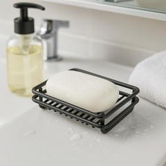 Creative Home Rust Resistant Metal Wire Soap Dish Black 3.1 X 4.4 In 66175