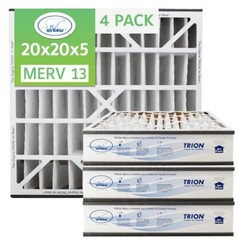 Trion Air Bear 266649-103 (4-Pack) – 20″ x 20″ x 5″ Pleated Air Filter, MERV 13
