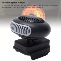 Small Space Heater 170W 2 Gears 18V Battery Operated Electric Fan Heater