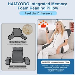 Reading Pillow for Sitting in Bed, 22”H Back Pillow for Sitting Up,Lumbar Rest