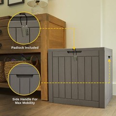 Outdoor Storage Box 31 Gallon Deck Box Indoor and Outdoor Use Waterp…