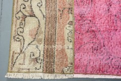 Turkish Vintage Rug 3×7,3 ft (91×223 cm), Pink Floral Rug