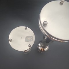 Pottery Barn Set Of 2 Madeline Candlestick Holders Mercury Glass Iron Silver