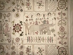 Lg Aarong Embroidered Tapestry Folk Art Bangladesh Pictorial Tapestry 31″ x 78″