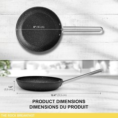 The Rock 16cm (6.5″) Non-Stick Egg Fry Pan – Durable Forged Aluminum – Oven Safe