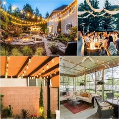 50FT – 500FT LED Outdoor String Lights Dimmable Waterproof ST38 LED Patio Lights
