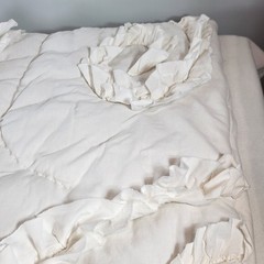 (1) Anthropologie Clementine White Cotton Jersey Euro Sham w/ Ruffles 26.5×26.5″