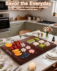 Stove Top Covers for Gas Burners & Electric Stove, Wooden Gas Stove Cover