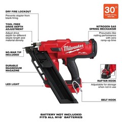 Milwaukee Tool 2745-20 M18 Fuel 30-Degree Framing Nailer (Tool Only)