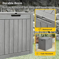 Elegant 31 Gallon Gray Waterproof Deck Box – Secure Outdoor Storage Solution