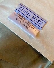 Lovely ETHAN ALLEN Silk & Cotton Sage Green ( Mineral) Lined Drape Panel 48X98