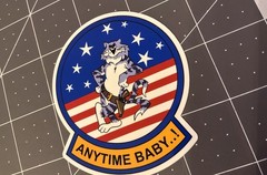 “Anytime Baby” F-14 Tomcat Sticker Sticker 3” Vinyl