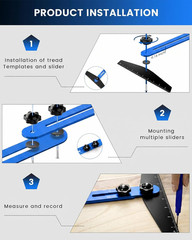 Stair Tread Template Tool, 8″ to 60″ Aluminum Stair Tread Jig for Accurately Mea
