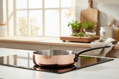 Mauviel M’Heritage M’150 CI Copper Saute Pan With Cast Iron Handle, 1.8-Qt