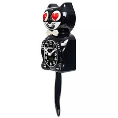 HEART EYES KIT CAT CLOCK 15.5″ Black Kit-Cat Klock MADE IN USA Free Battery NEW