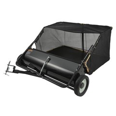 50″ Tow Behind Lawn Sweeper 26 Cu. Ft. Leaf & Grass Collector Adjustable Height