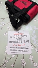 Trader Joe’s Black Trim Micro Tote With Grocery Bag 2 In 1 Mini Ltd Edition NWT