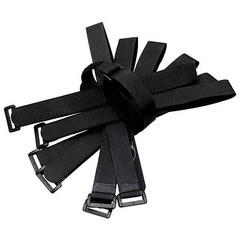 10 pcs 20″ by 3/4″ Black Wrap Cable Ties Wire Cord Straps Reusable Hook & Loop
