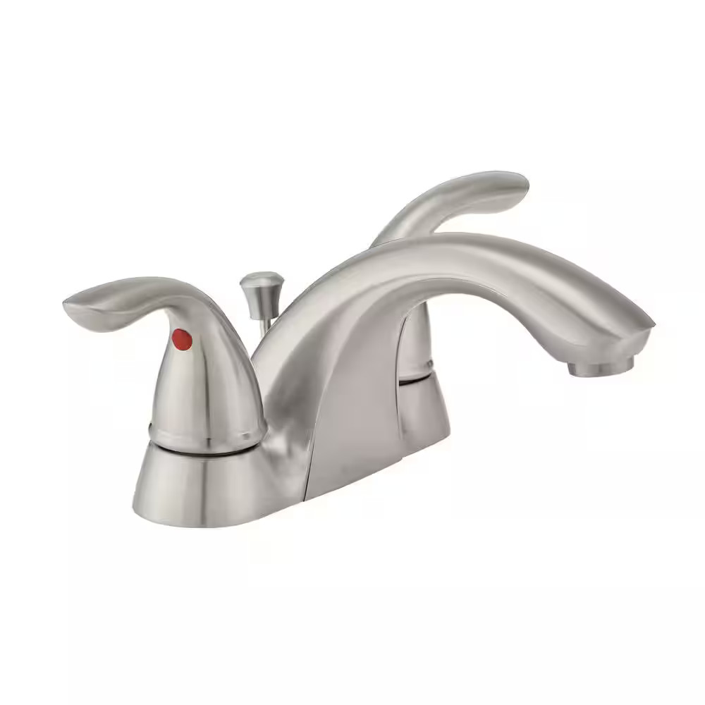 Glacier Bay Builders 4 in. Centerset Low-Arc Bathroom Faucet in Brushed Nickel