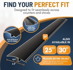 Silicone Stove Gap Covers (2pk) – Heat Resistant, 21″ Black, Easy Clean