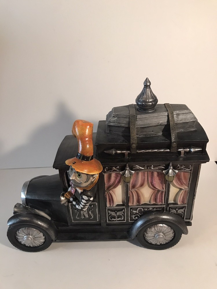 December Diamonds Halloween 12.5in Spooky Man in Hearse