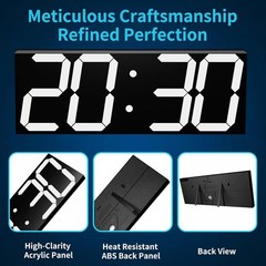 Digital Clock with Large Display 18.7 Inch, GPS Auto-Sync Time, Remote Control