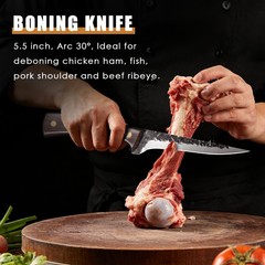 3 Pcs Boning Knives Set Butcher Knife Slaughter Knife High Carbon Steel Cleaver