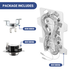 DC47-00019A Dryer Heating Element with DC47-00018A DC96-00887A fit for Samsung