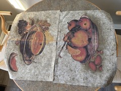 Anichini Set of 4 Linen Cotton Reversible Fruit Rectangular Placemats