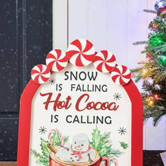24.25 In. H Christmas Wooden Peppermint Easel Porch Decor