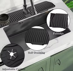Foldable Silicone Sink Faucet Mat, Self-Draining, 29.5 x 6.02 in