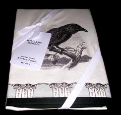 WILLIAMS SONOMA SPOOKY SOIREE KITCHEN TOWELS SET OF TWO 100% COTTON NEW WITH TAG