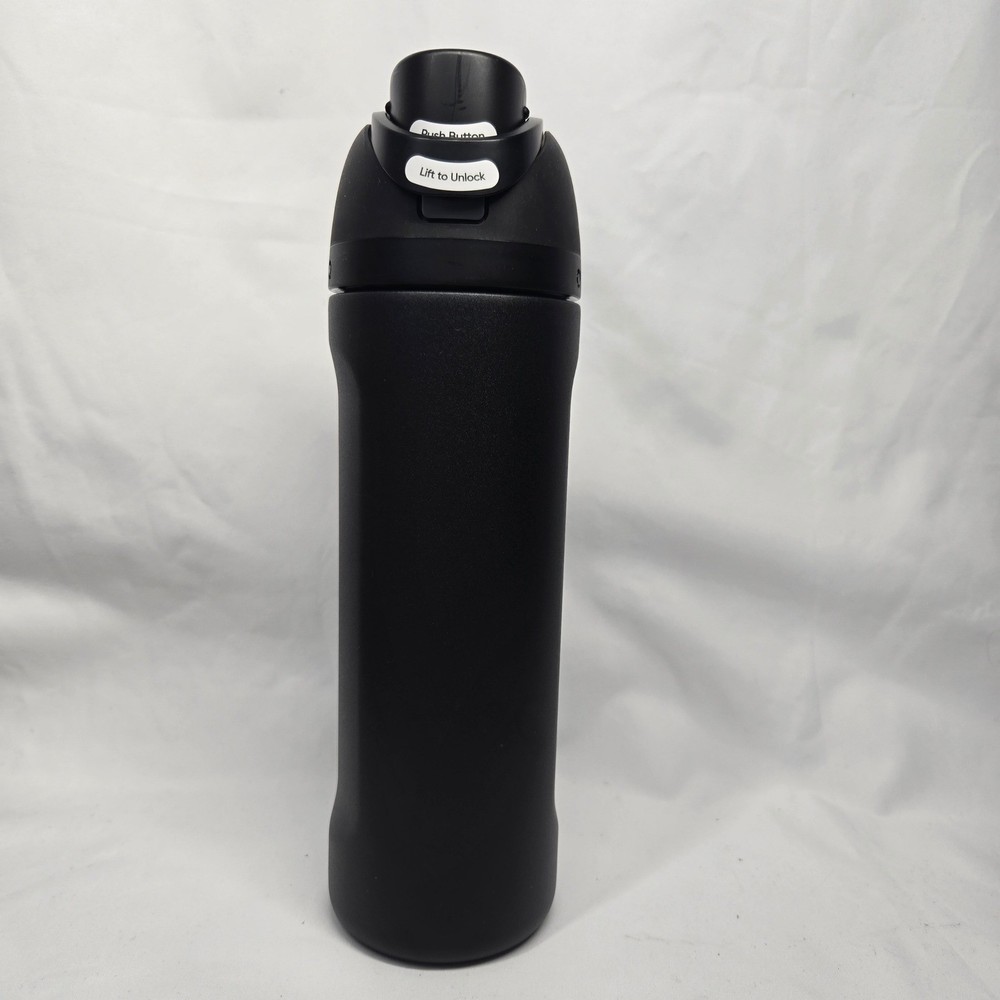 Owala FreeSip Water Bottle 24oz Black Insulated Stainless Steel Gym Travel NEW
