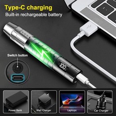 White Yellow UV Light 365nm LED Flashlight Torch USB Charging Gemologist Tool US