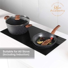 30 Pieces Cookware Set Nonstick Granite Coated Pots and Pans Set Bakeware Set