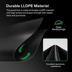 VIVOSUN 13x20ft Fish Pond Liner LLDPE Waterproof for Pools Landscaping 14.5Mil
