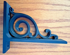 2 Black shelf Shelving Brackets 5 in X 6.5 in Decorative Durable Elegant Sturdy