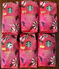 Starbucks Coffee Peppermint Mocha Ground Roast 11 oz 6 Bag LOT Holiday medium li