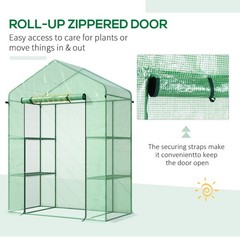 4.67 x 2.4 ft Walk-in Greenhouse Garden Hot House with 4 Shelves Roll-Up Door